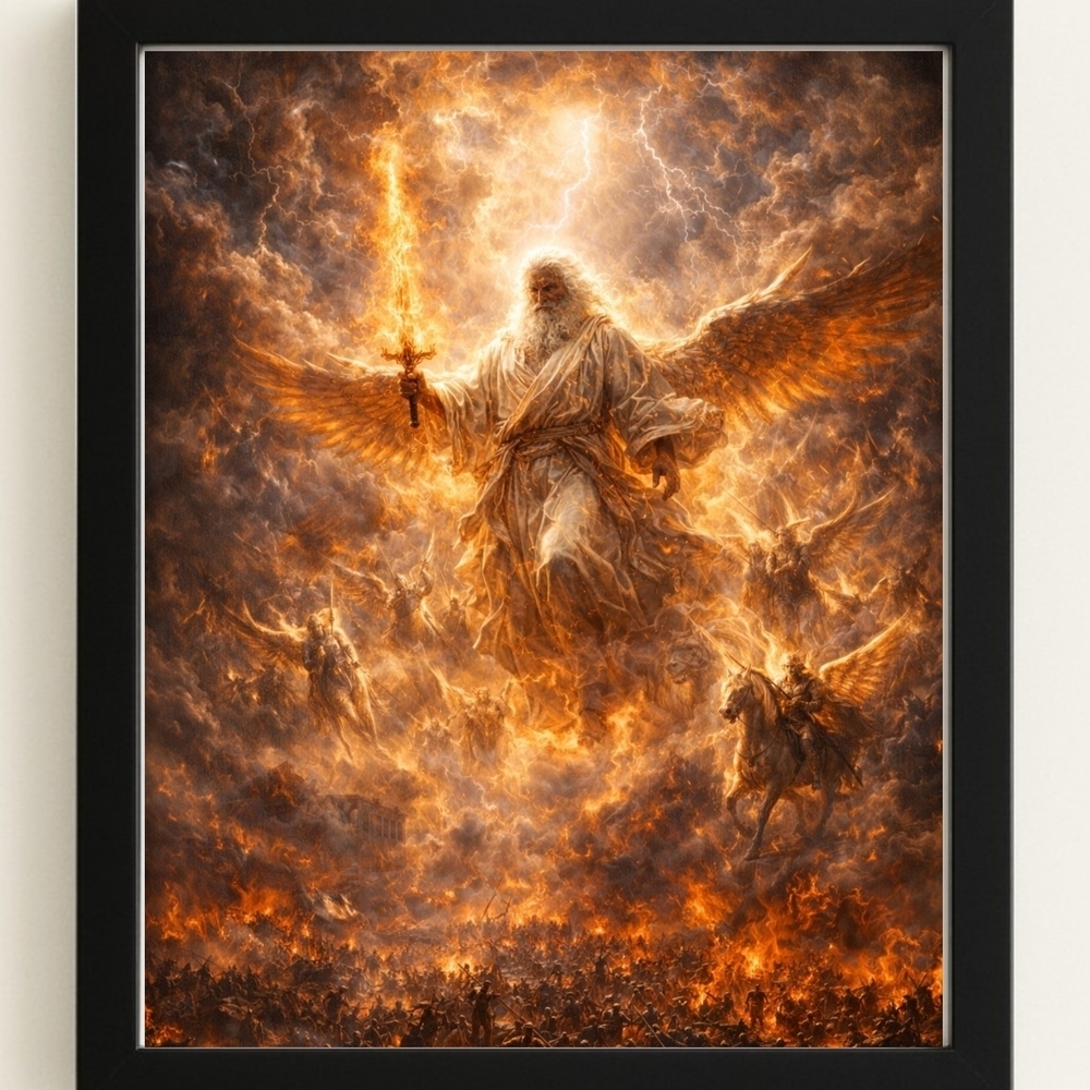 Zechariah's Vision Art Print In Glass Front Frame 8x10